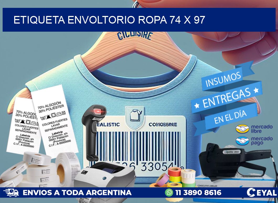 ETIQUETA ENVOLTORIO ROPA 74 x 97