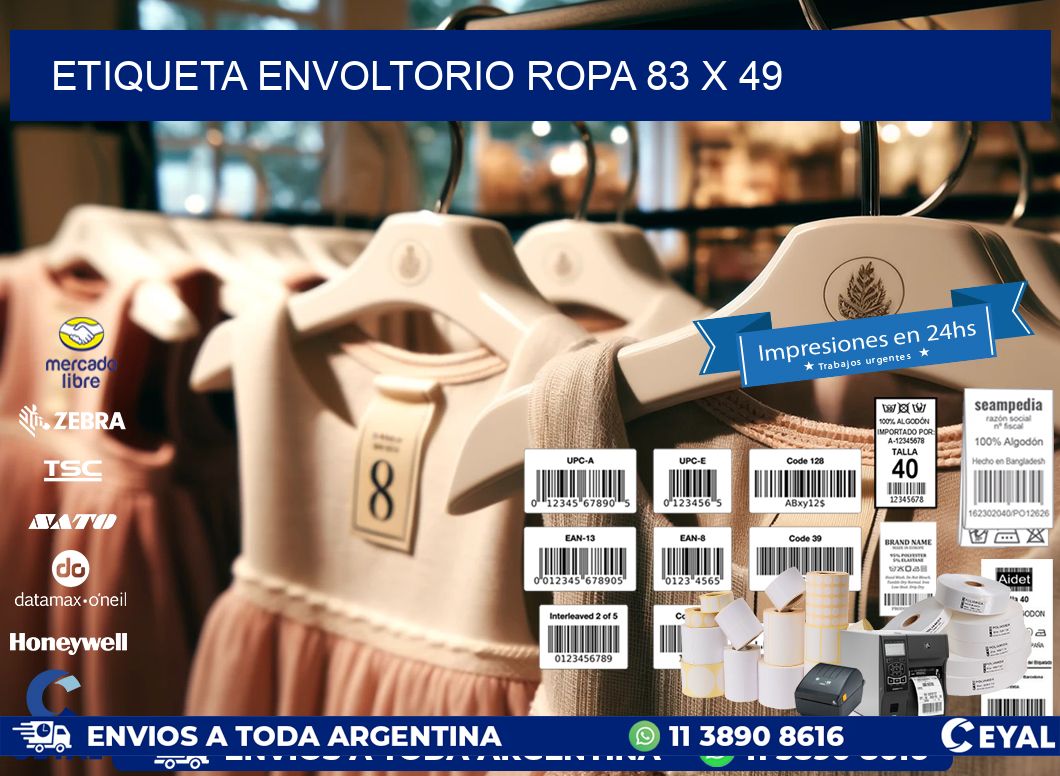 ETIQUETA ENVOLTORIO ROPA 83 x 49