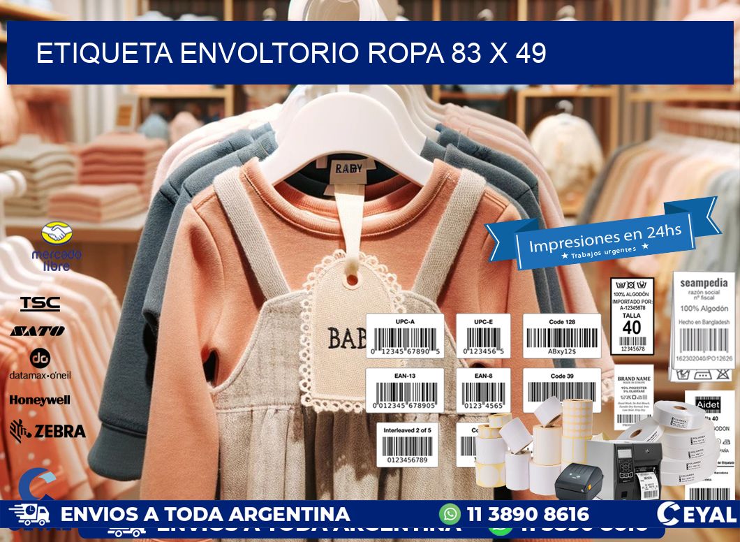 ETIQUETA ENVOLTORIO ROPA 83 x 49