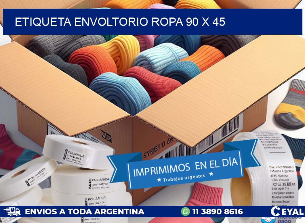 ETIQUETA ENVOLTORIO ROPA 90 x 45