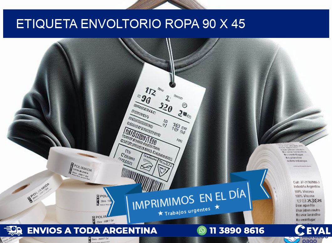 ETIQUETA ENVOLTORIO ROPA 90 x 45