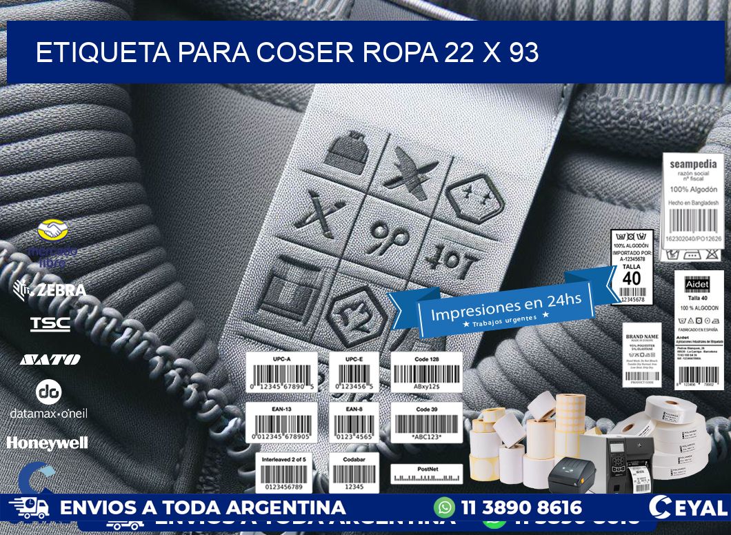 ETIQUETA PARA COSER ROPA 22 x 93