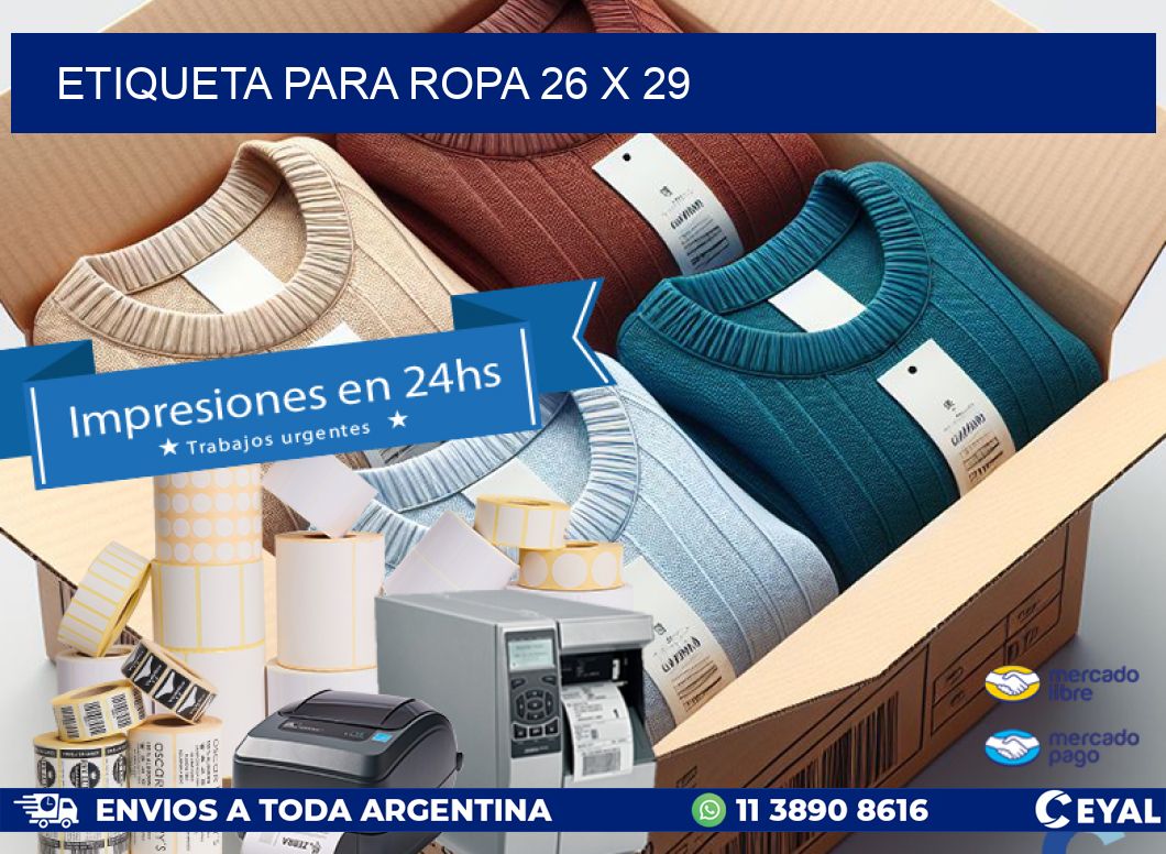 ETIQUETA PARA ROPA 26 x 29