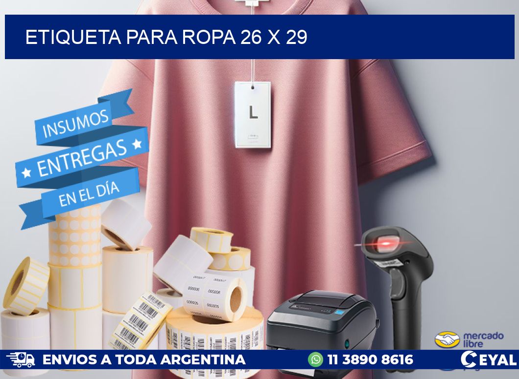 ETIQUETA PARA ROPA 26 x 29