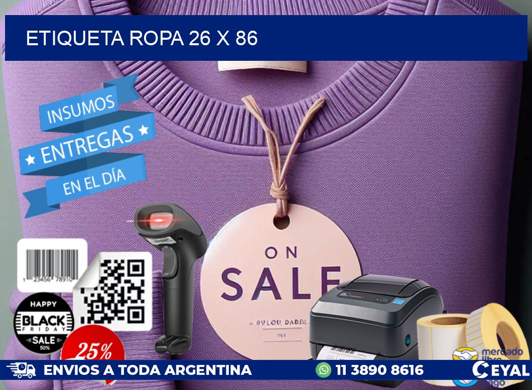 ETIQUETA ROPA 26 x 86