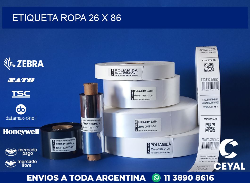ETIQUETA ROPA 26 x 86