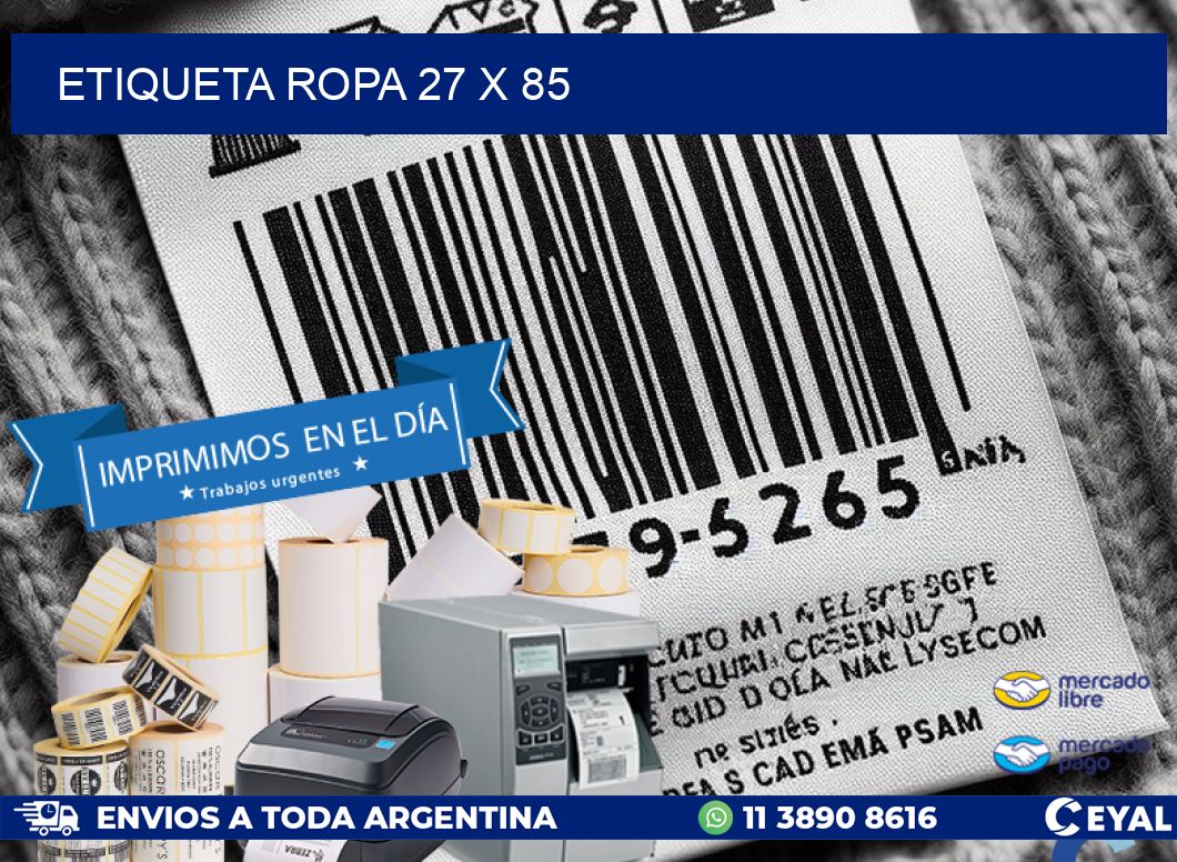 ETIQUETA ROPA 27 x 85
