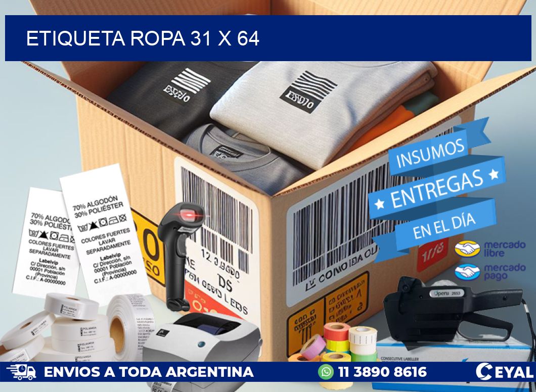 ETIQUETA ROPA 31 x 64