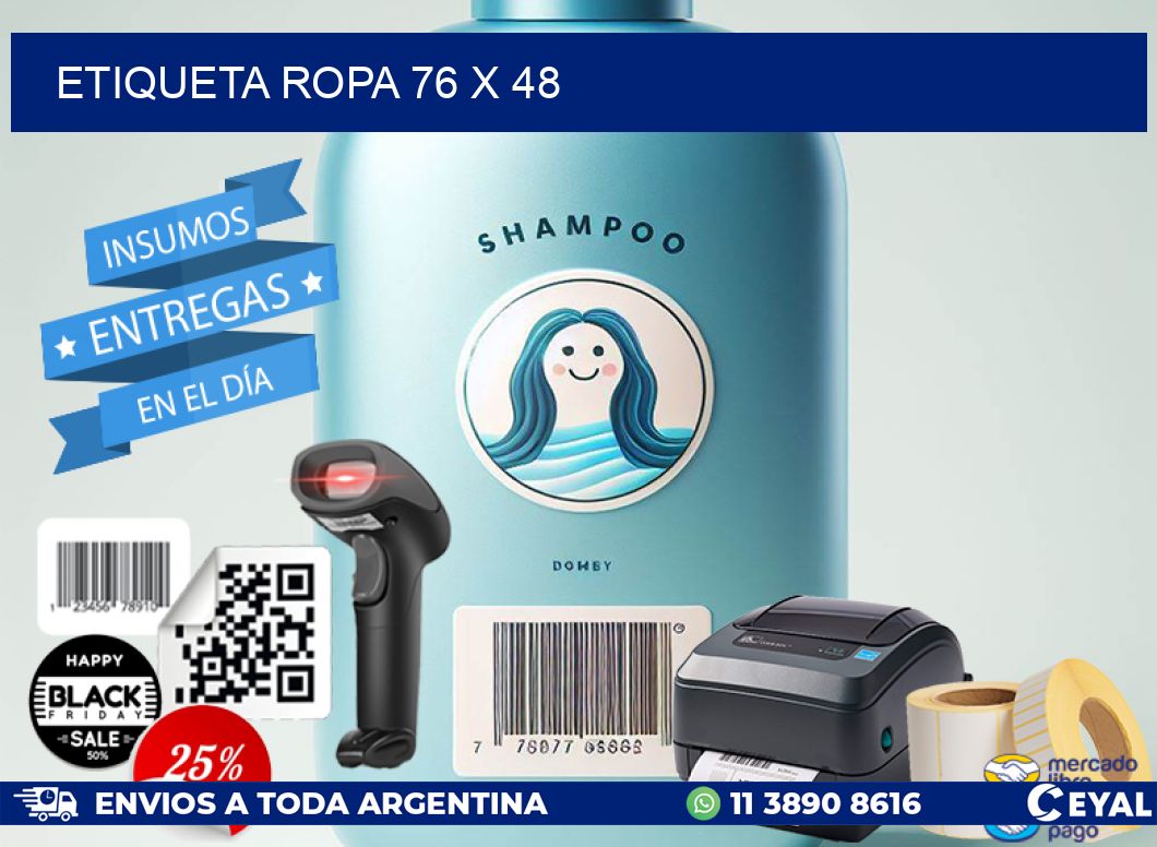 ETIQUETA ROPA 76 x 48
