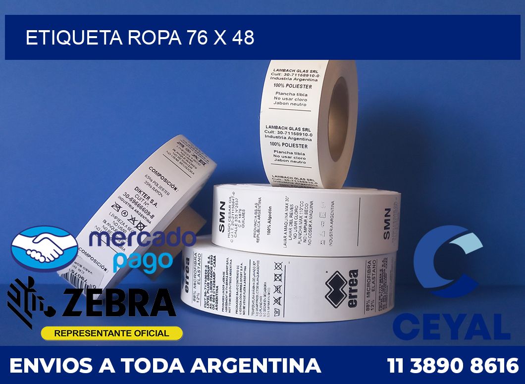 ETIQUETA ROPA 76 x 48