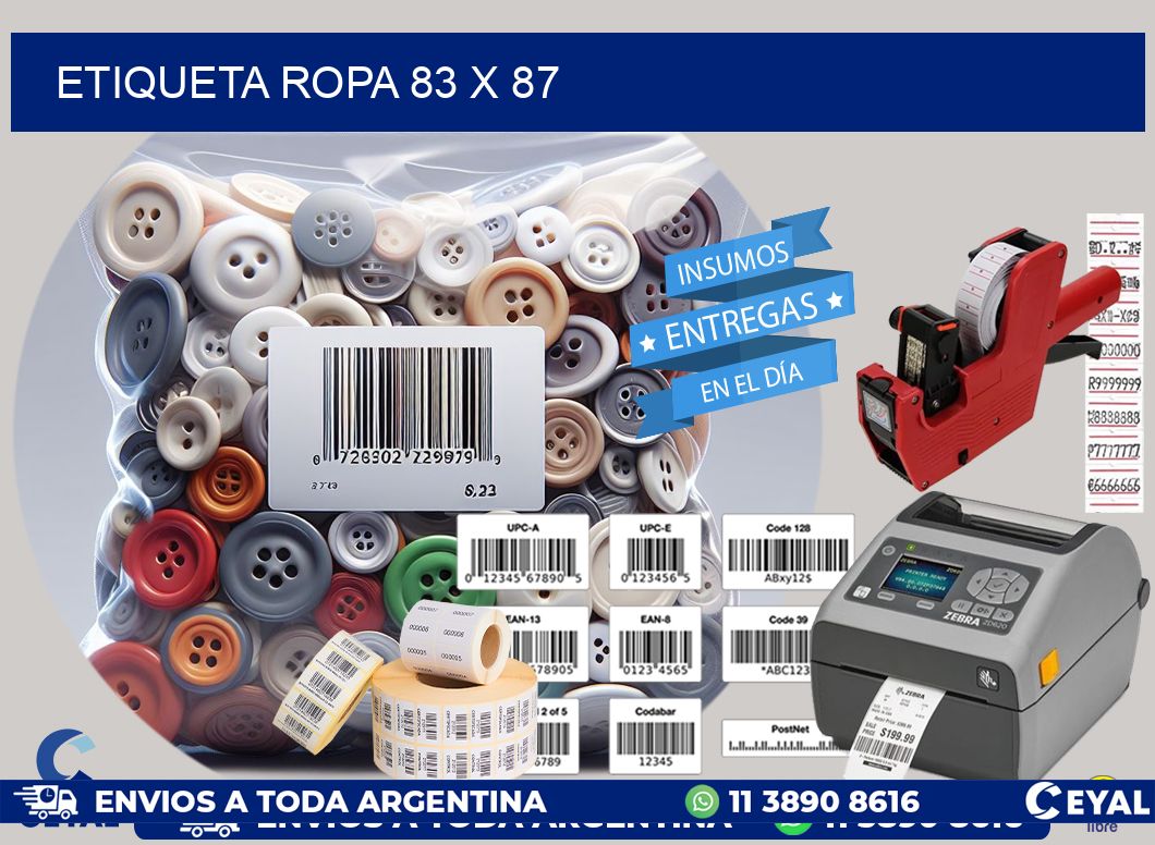 ETIQUETA ROPA 83 x 87