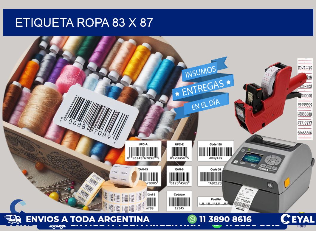 ETIQUETA ROPA 83 x 87