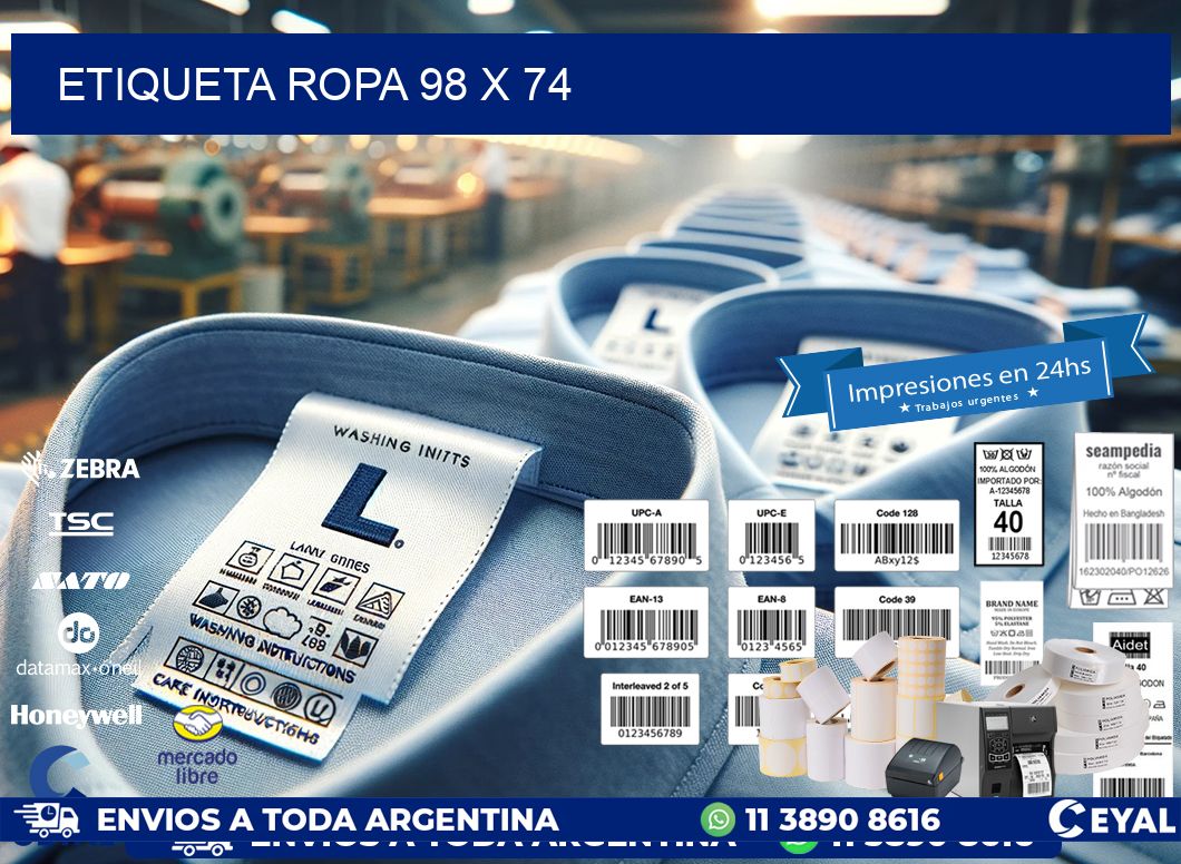 ETIQUETA ROPA 98 x 74
