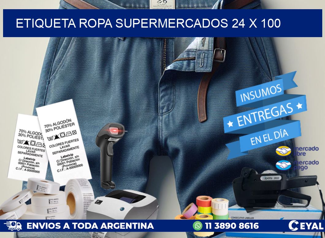 ETIQUETA ROPA SUPERMERCADOS 24 x 100