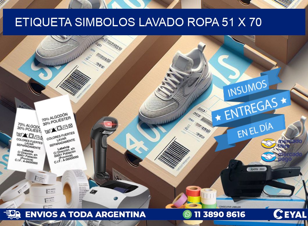 ETIQUETA SIMBOLOS LAVADO ROPA 51 x 70