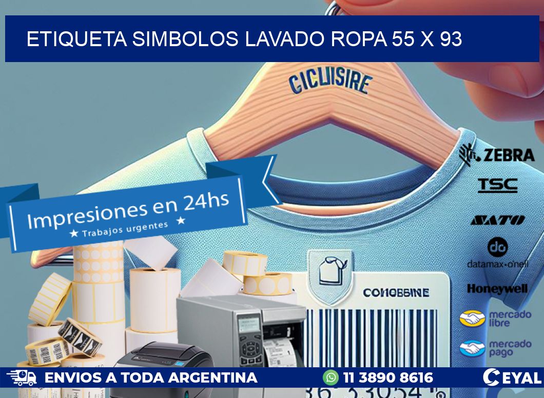 ETIQUETA SIMBOLOS LAVADO ROPA 55 x 93