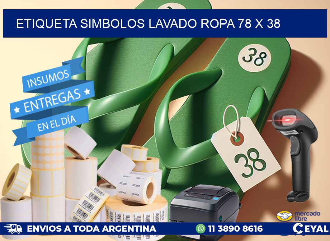 ETIQUETA SIMBOLOS LAVADO ROPA 78 x 38