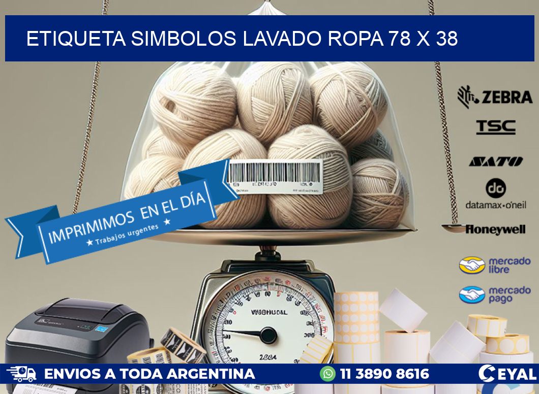 ETIQUETA SIMBOLOS LAVADO ROPA 78 x 38