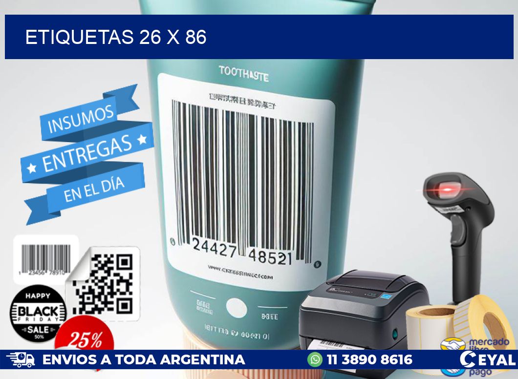 ETIQUETAS 26 x 86