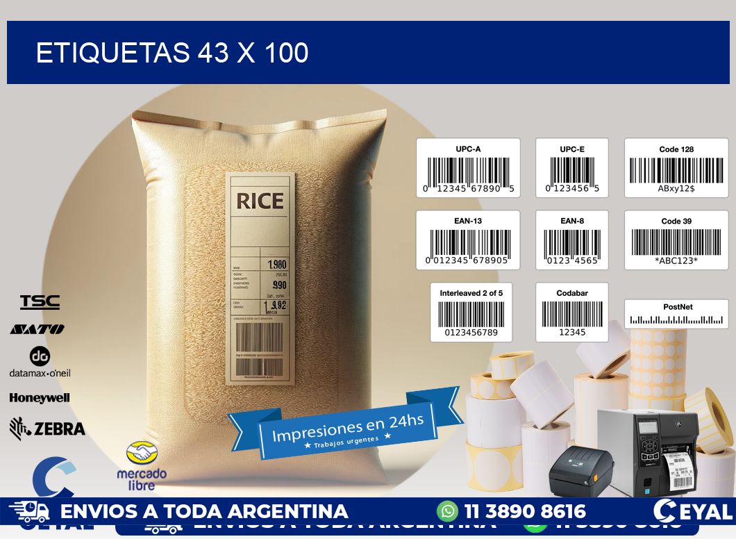 ETIQUETAS 43 x 100