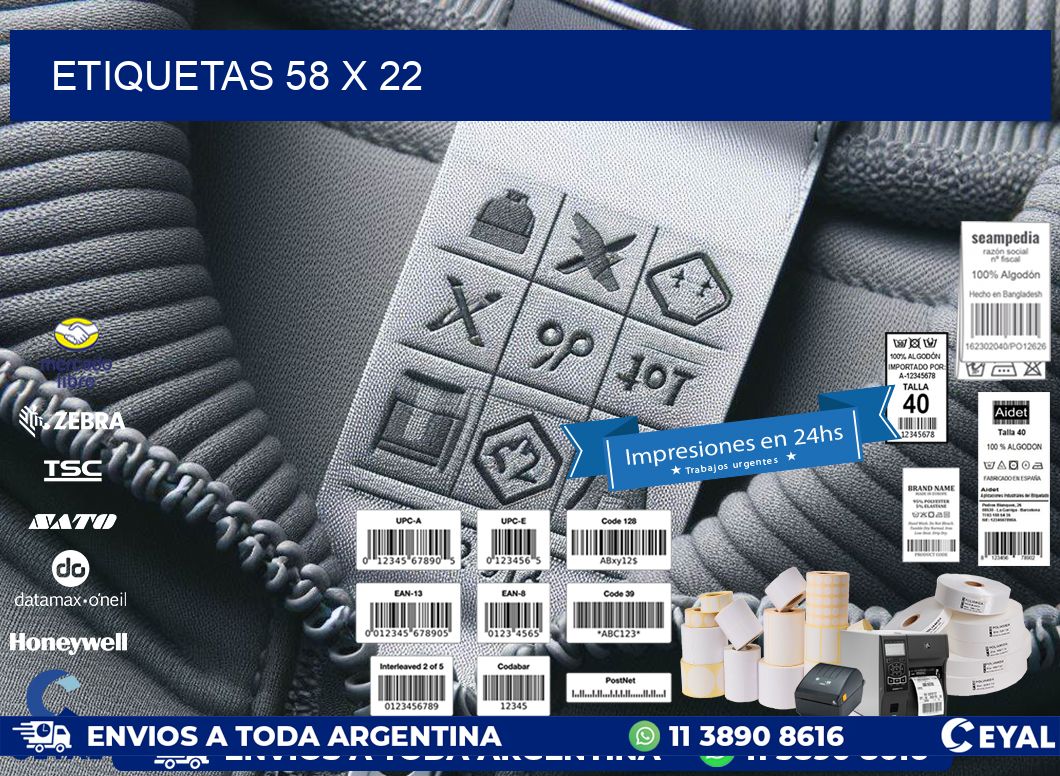 ETIQUETAS 58 x 22