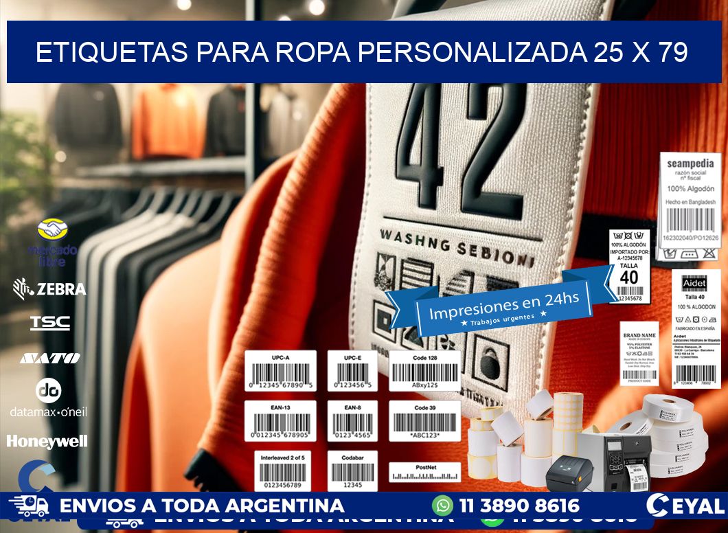 ETIQUETAS PARA ROPA PERSONALIZADA 25 x 79