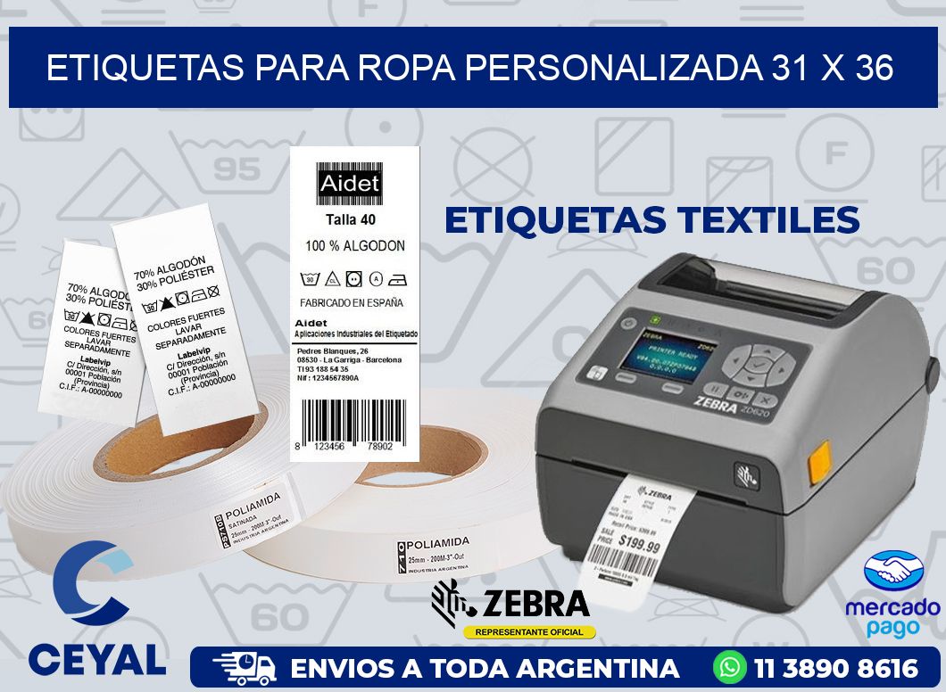 ETIQUETAS PARA ROPA PERSONALIZADA 31 x 36