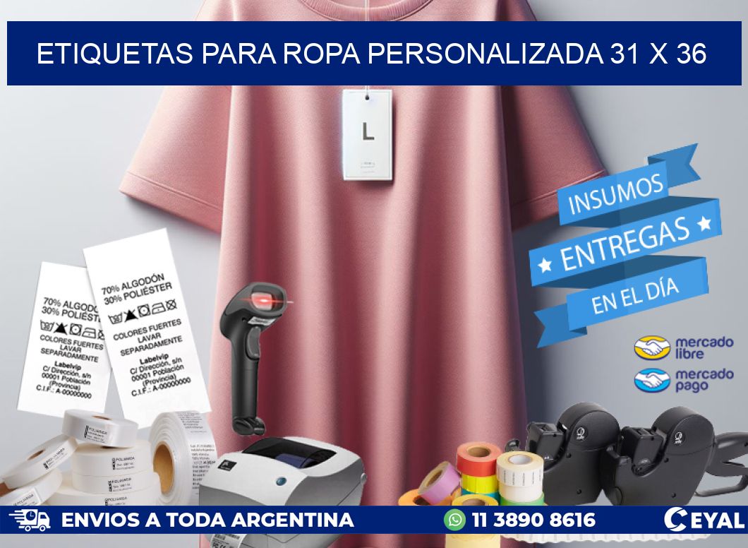 ETIQUETAS PARA ROPA PERSONALIZADA 31 x 36