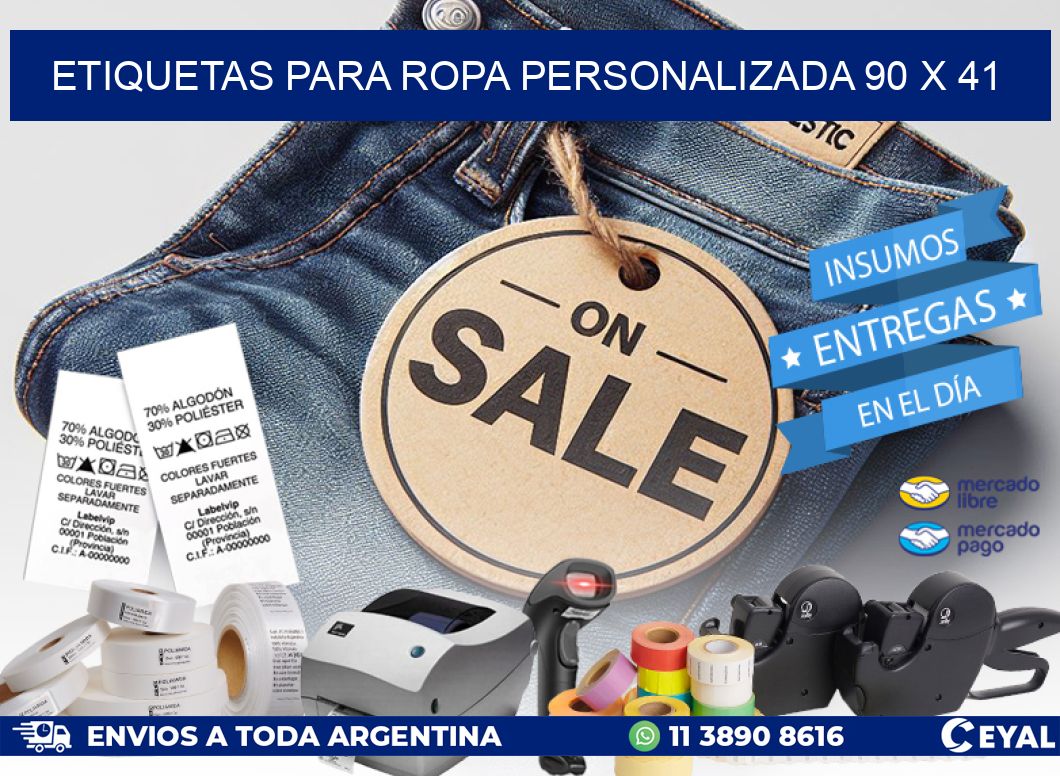 ETIQUETAS PARA ROPA PERSONALIZADA 90 x 41