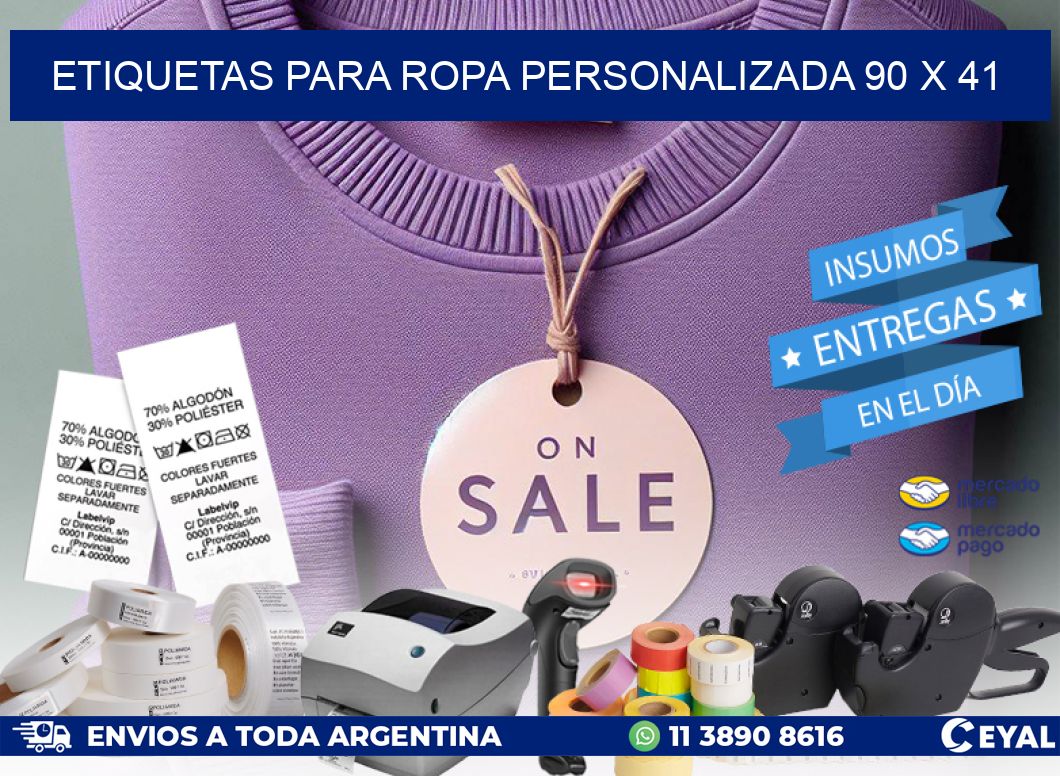 ETIQUETAS PARA ROPA PERSONALIZADA 90 x 41