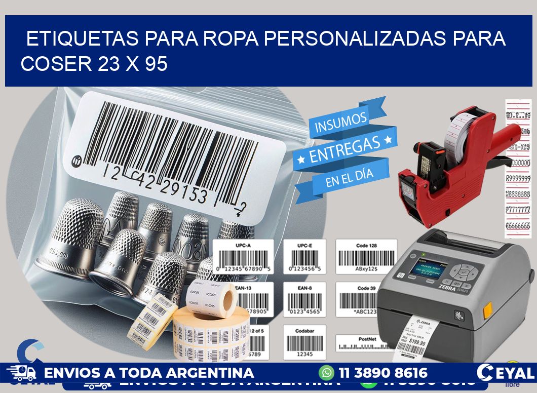 ETIQUETAS PARA ROPA PERSONALIZADAS PARA COSER 23 x 95