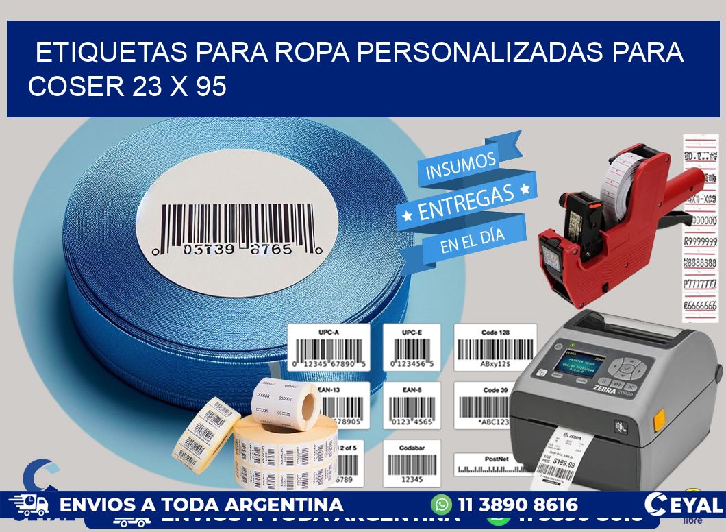 ETIQUETAS PARA ROPA PERSONALIZADAS PARA COSER 23 x 95