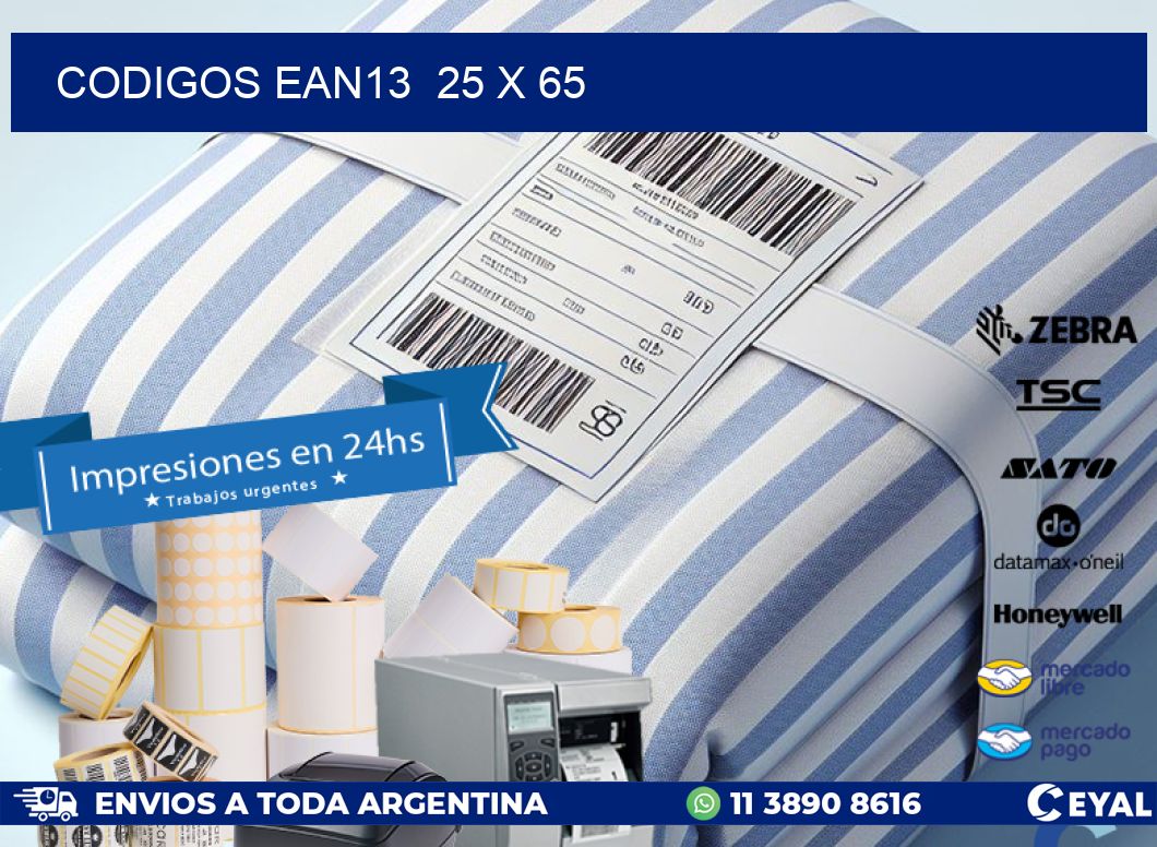 CODIGOS EAN13  25 x 65