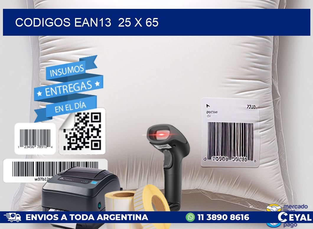 CODIGOS EAN13  25 x 65