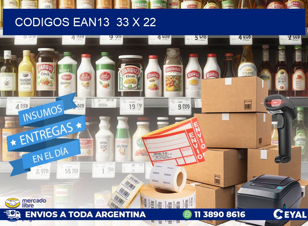 CODIGOS EAN13  33 x 22