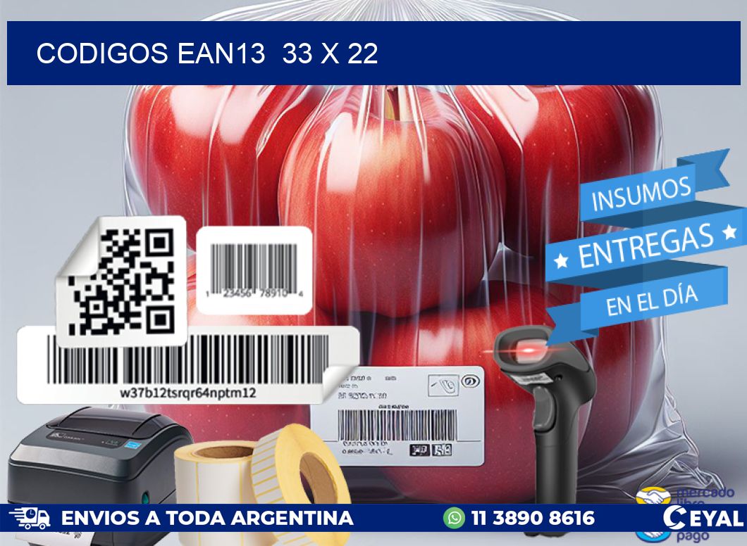 CODIGOS EAN13  33 x 22