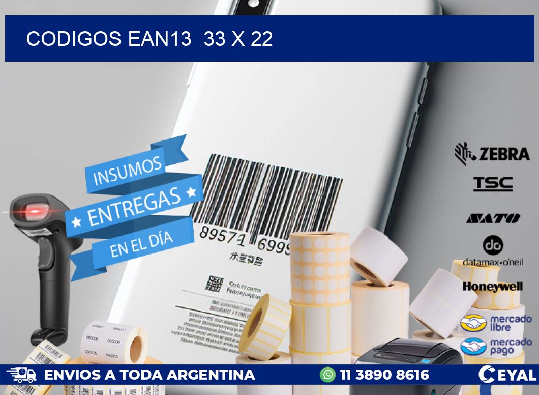 CODIGOS EAN13  33 x 22