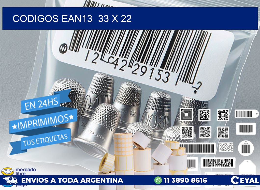 CODIGOS EAN13  33 x 22