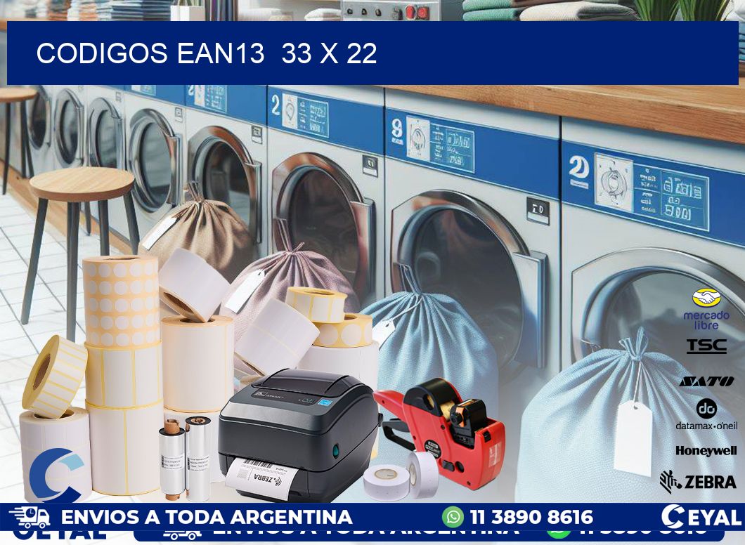 CODIGOS EAN13  33 x 22