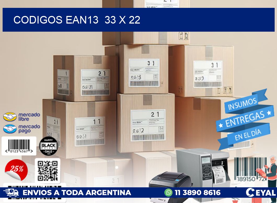 CODIGOS EAN13  33 x 22