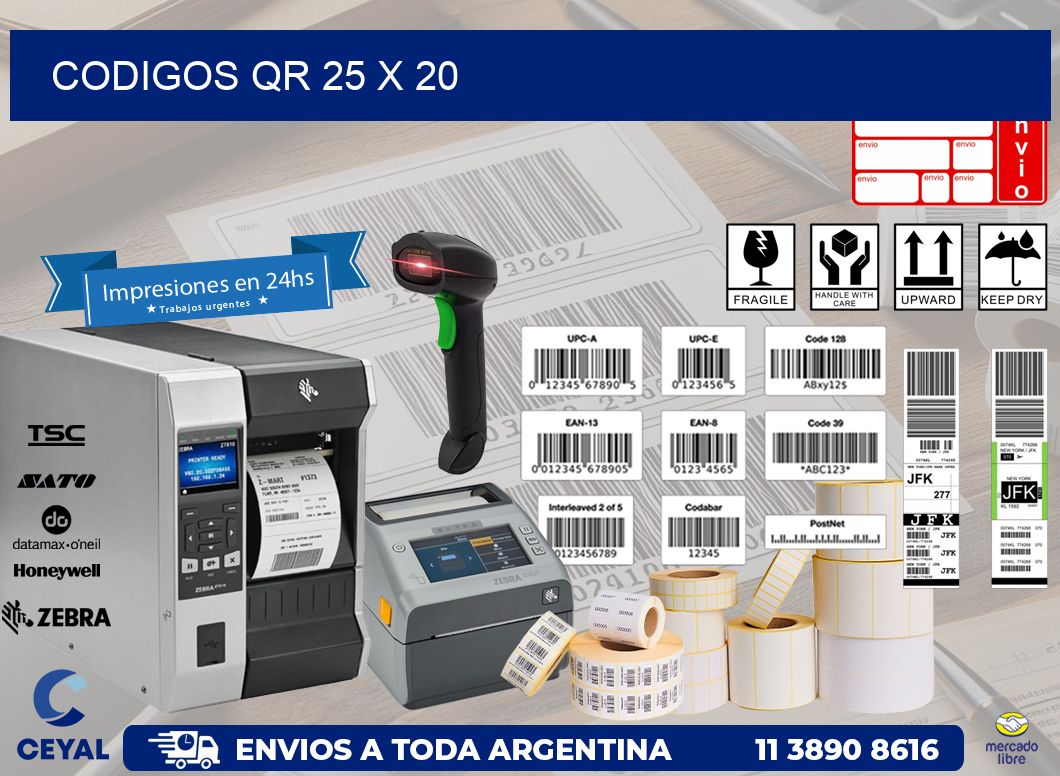 CODIGOS QR 25 x 20