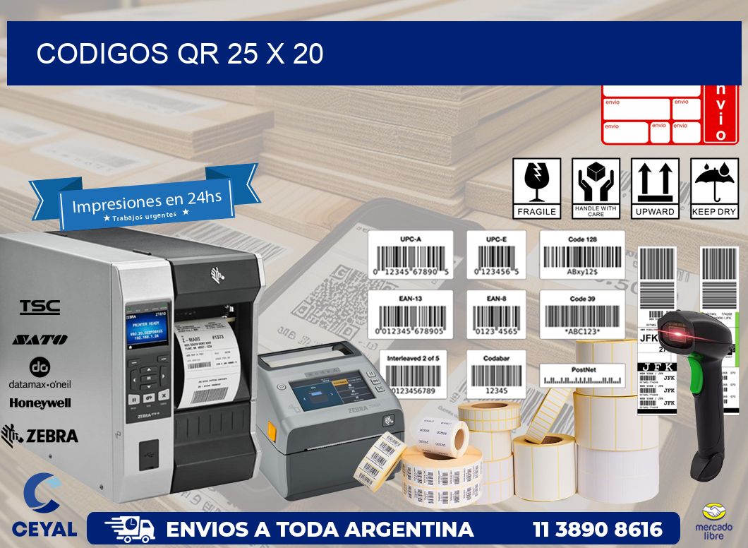 CODIGOS QR 25 x 20