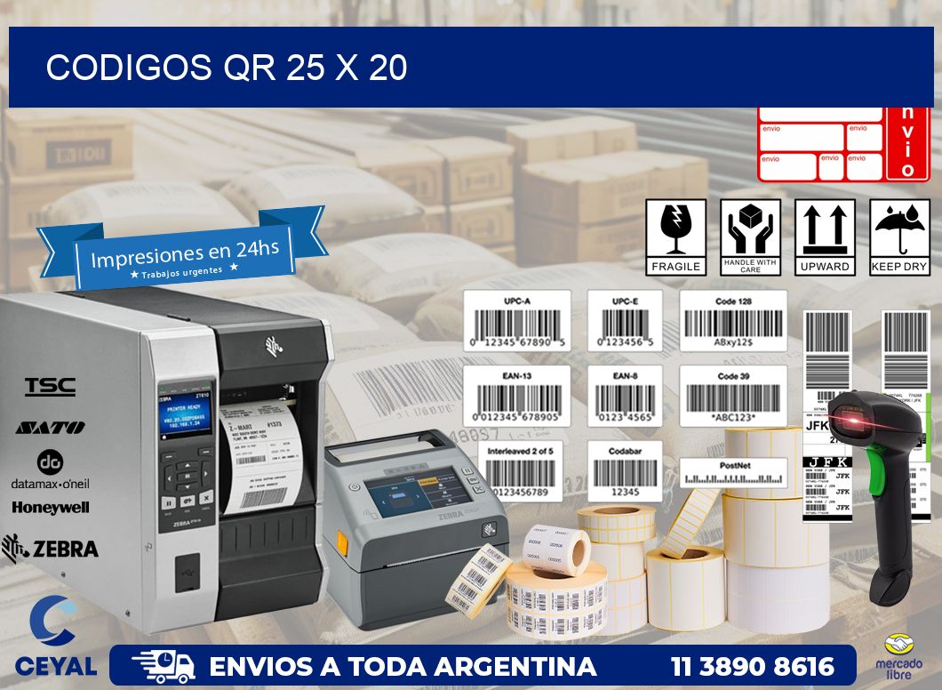 CODIGOS QR 25 x 20