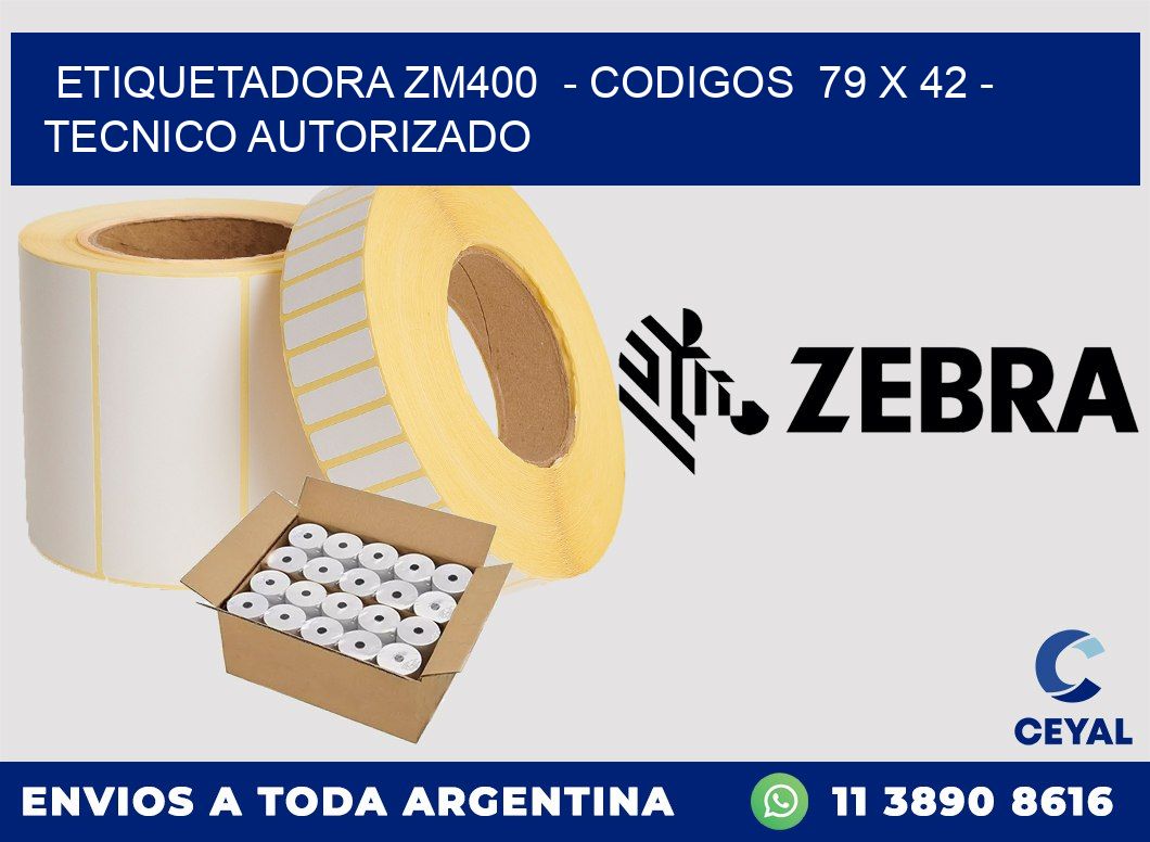 ETIQUETADORA ZM400  - CODIGOS  79 x 42 - TECNICO AUTORIZADO