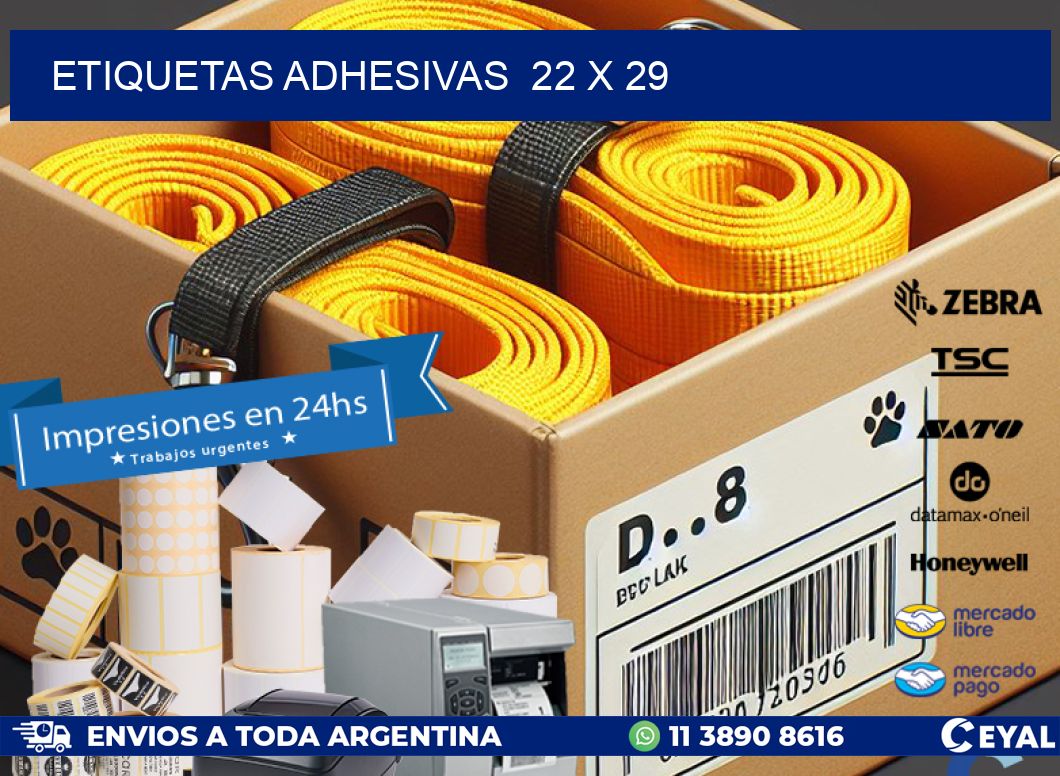 ETIQUETAS ADHESIVAS  22 x 29