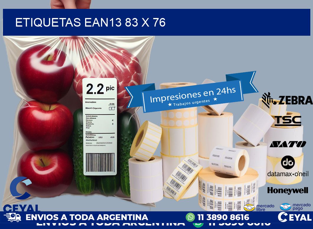 ETIQUETAS EAN13 83 x 76