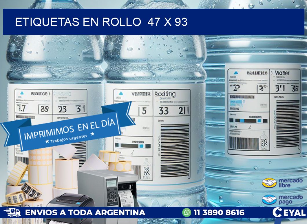 ETIQUETAS EN ROLLO  47 x 93