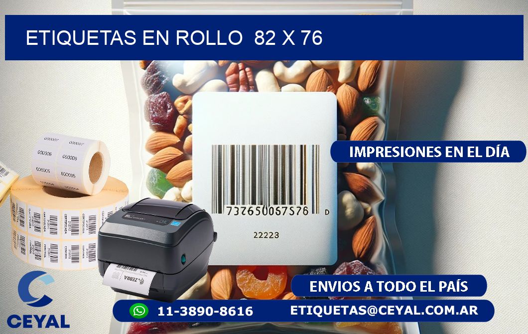 ETIQUETAS EN ROLLO  82 x 76