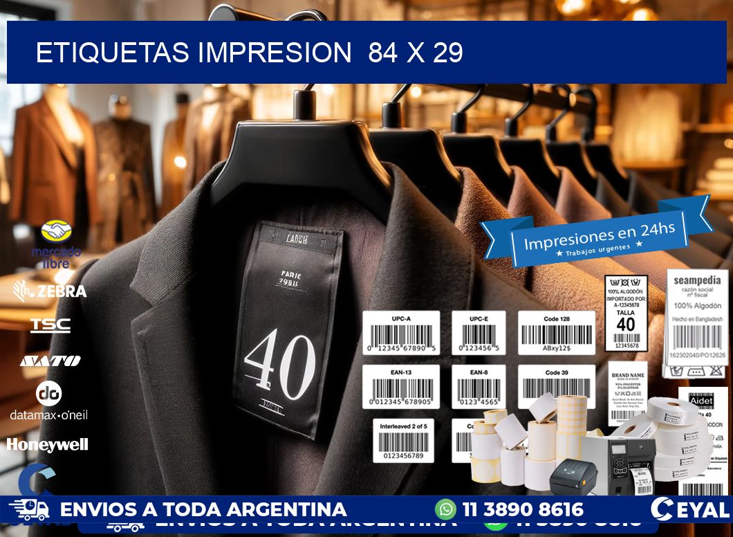ETIQUETAS IMPRESION  84 x 29