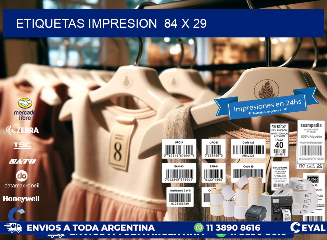 ETIQUETAS IMPRESION  84 x 29